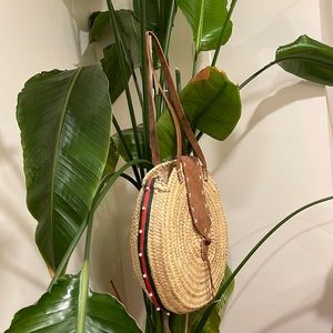 Vacation handmade Straw and real leather handbag 🦋🦋🦋